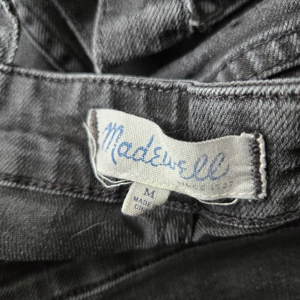 Madewell Black Denim Skinny Overalls Lunar Wash Sz Medium - Picture 7 of 7